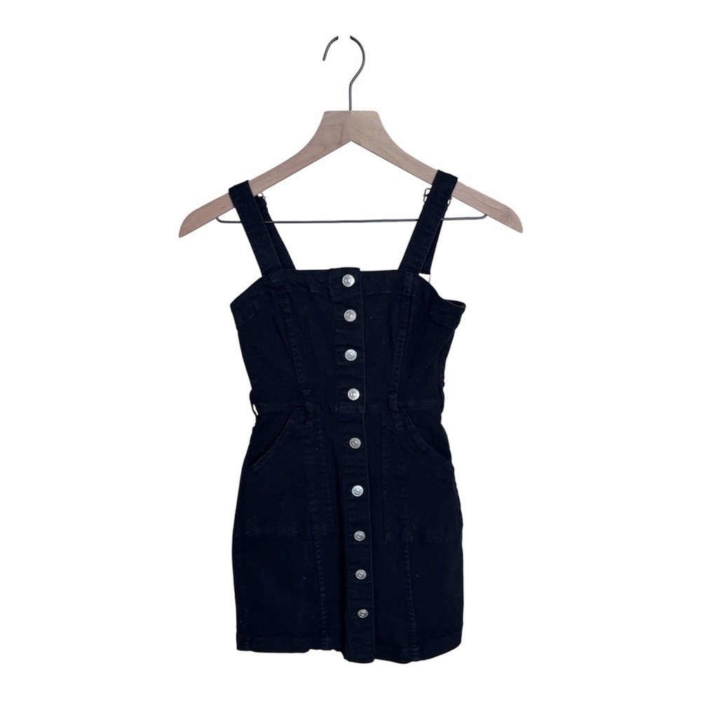 H&M Denim Jumper Dress - Black Size 0 (XXS)